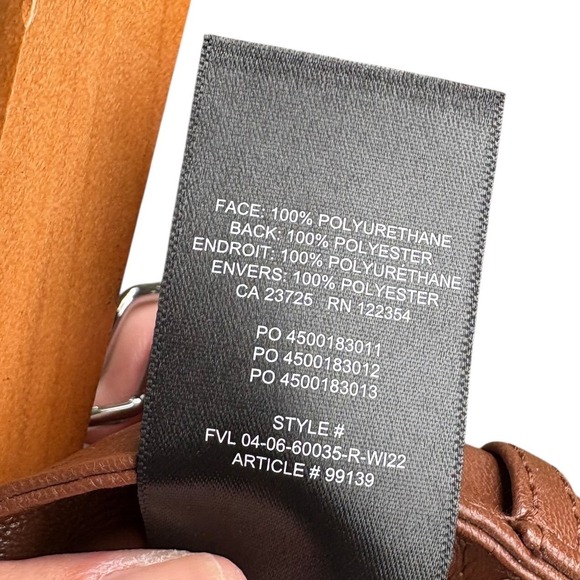 NWOT Wilfred Melina High Waisted Straight Leg Camel Vegan Leather Pants - 66 - Picture 6 of 6